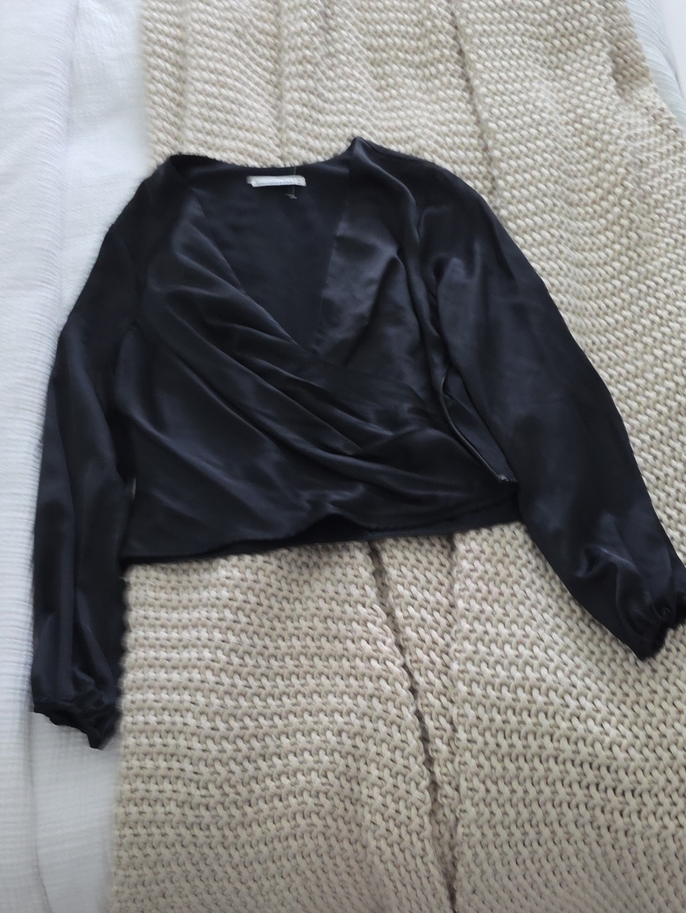 Abercrombie & Fitch Black Satin Blouse sz M